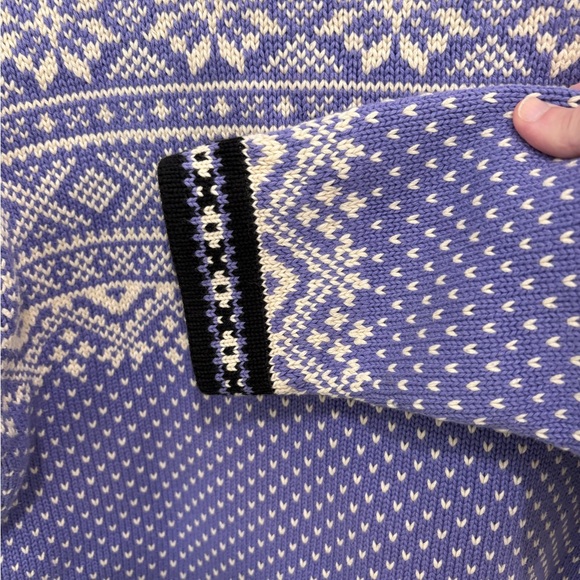 LL Bean Vintage Cotton Fair Isle Knit Sweater Size Large - Picture 11 of 12